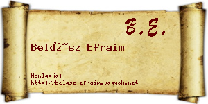 Belász Efraim névjegykártya
